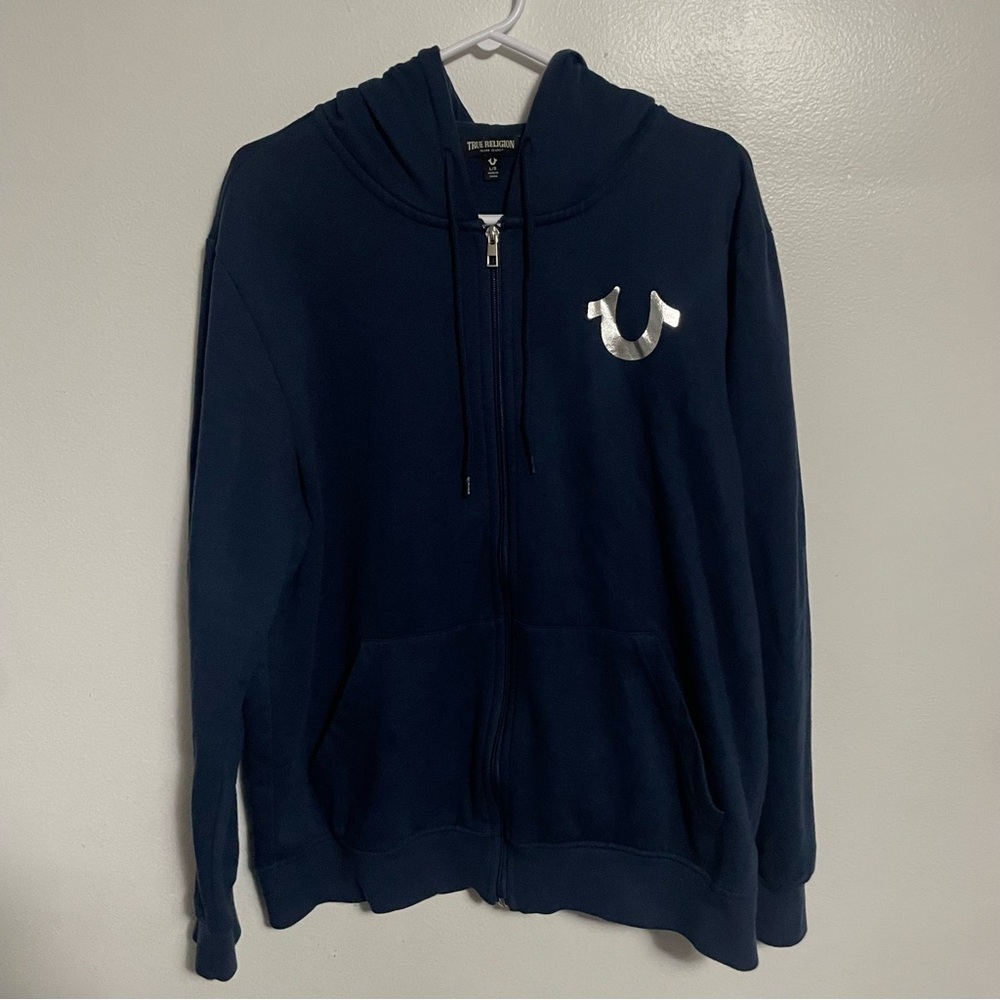 True Religion Full Zip-Up Hoodie Size Large